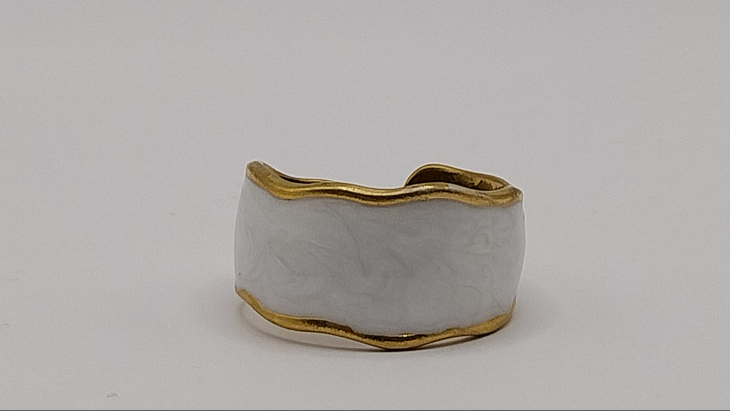 Geometrisch Edelstahl 304 Elegant Wasserfest Offener Ring