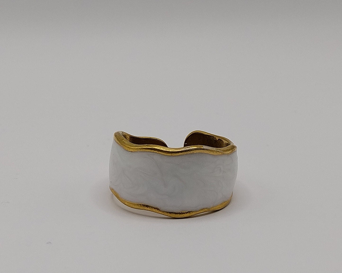 Geometrisch Edelstahl 304 Elegant Wasserfest Offener Ring