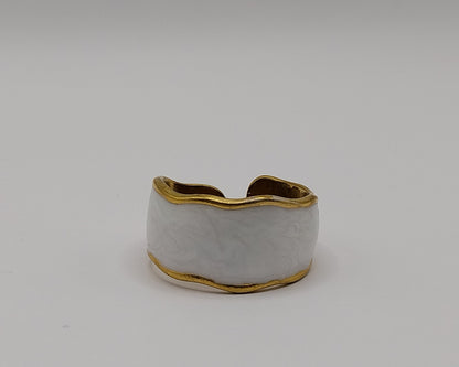 Geometrisch Edelstahl 304 Elegant Wasserfest Offener Ring