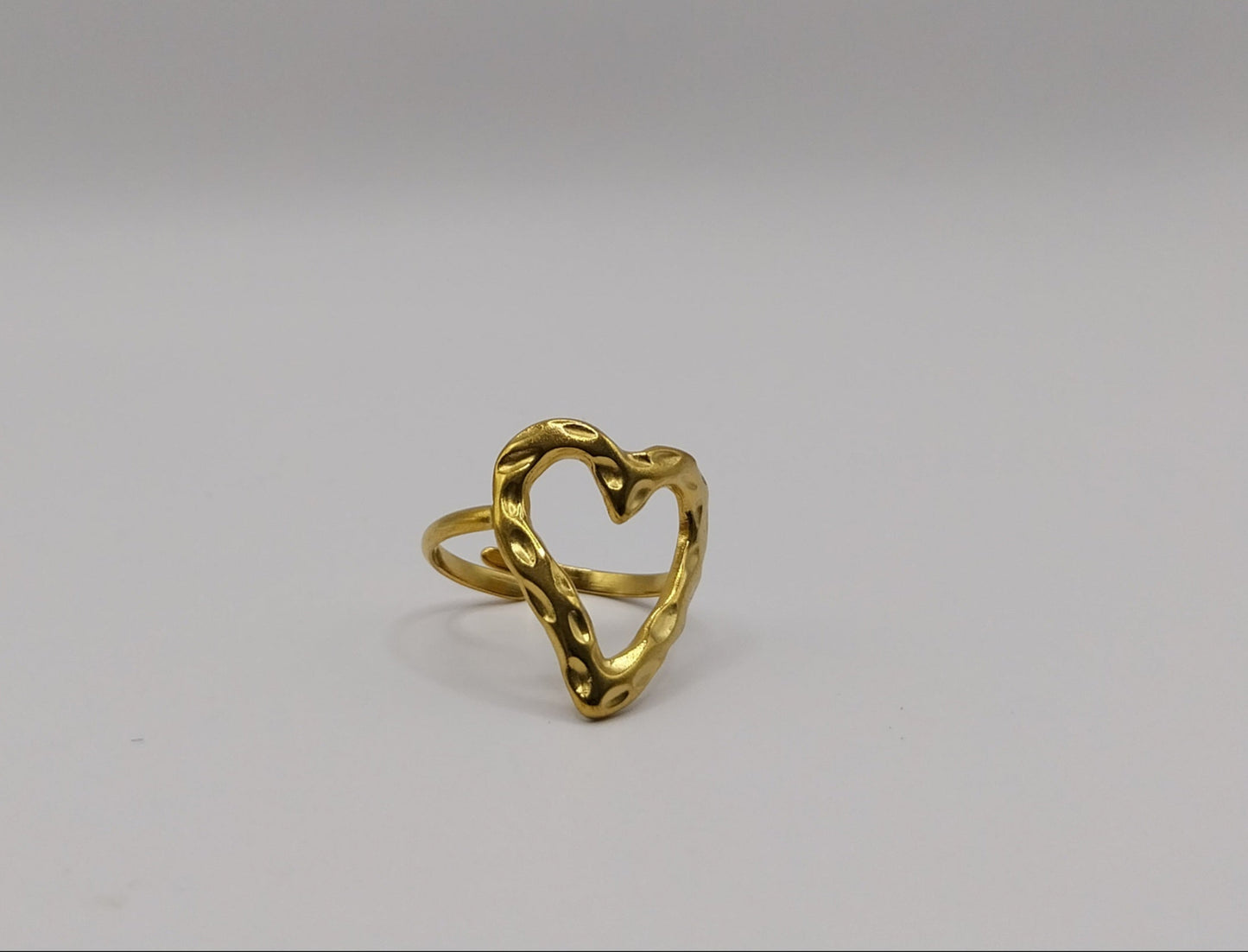 PVD-beschichtet Echtvergoldet 18 Karat Gold Geometrisch Blatt Herzform Edelstahl 304 Elegant Retro Wasserfest Anlaufgeschützt Offener Ring