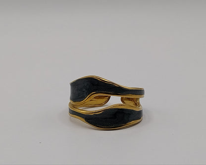 Offener Ring: Schwarz Edelstahl 304