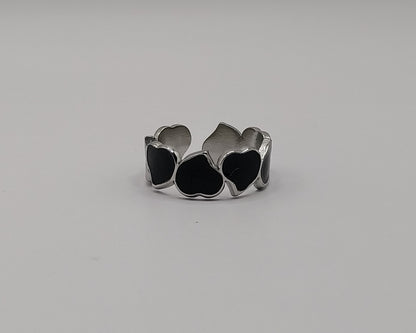 Offener Ring, Edelstahl 304. Herzform
