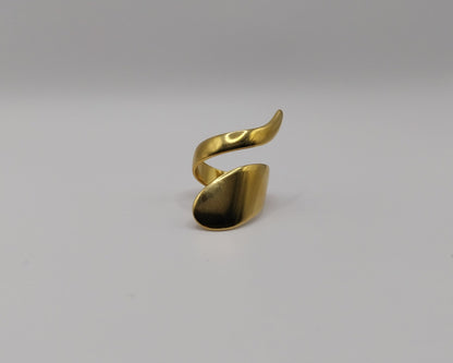 PVD-beschichtet Echtvergoldet 18 Karat Gold Geometrisch Blatt Herzform Edelstahl 304 Elegant Retro Wasserfest Offener Ring