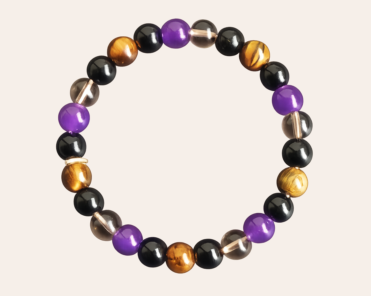 Confidence: Perlenarmband mit Naturstein