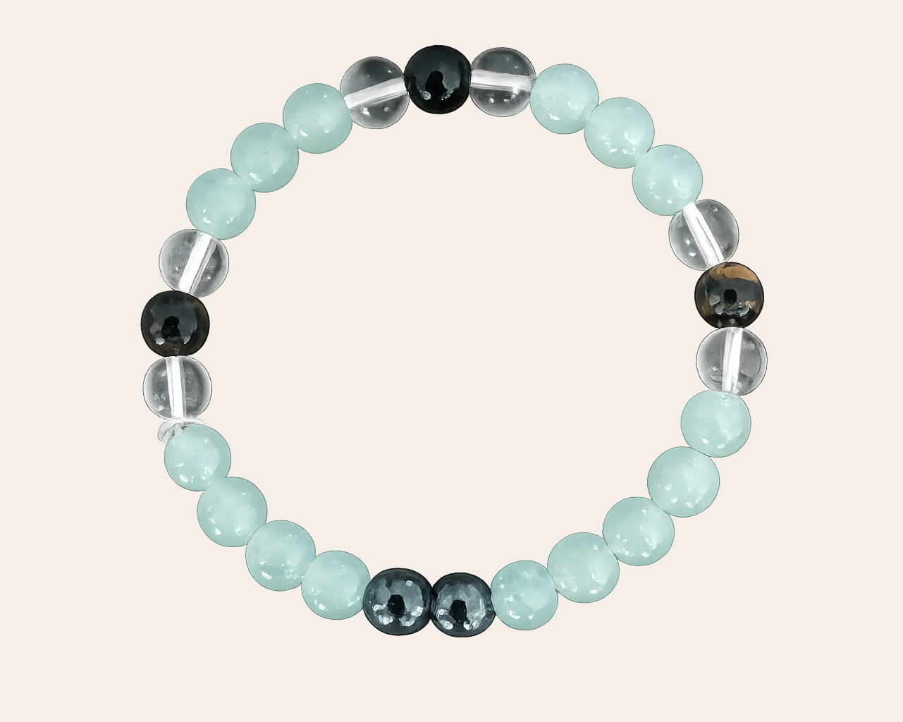 Spreading positive strength: Perlenarmband mit Naturstein
