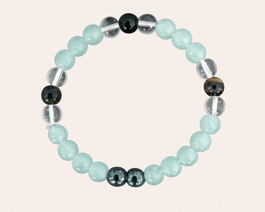Spreading positive strength: Perlenarmband mit Naturstein