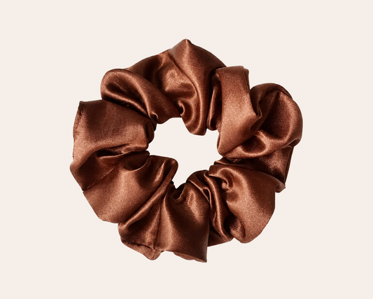 Brauner Satin-Haargummi