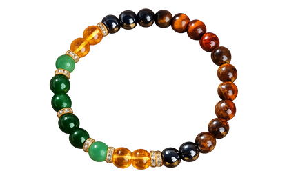 Attract money & good luck: Perlenarmband mit Naturstein