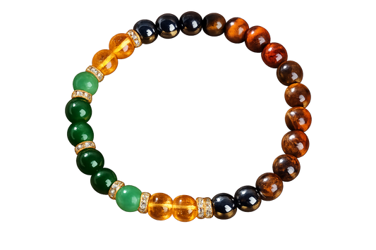 Attract money & good luck: Perlenarmband mit Naturstein