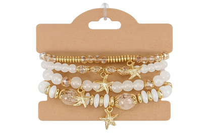 Bohemian Multi-layer Starfish Pendant Crystal Beaded Bracelet