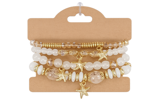 Bohemian Multi-layer Starfish Pendant Crystal Beaded Bracelet