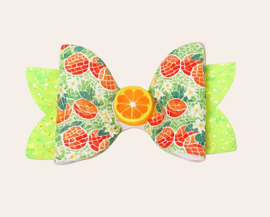 Schmucku Minis – Glitzernde Orange -Haarklammer mit Schleife