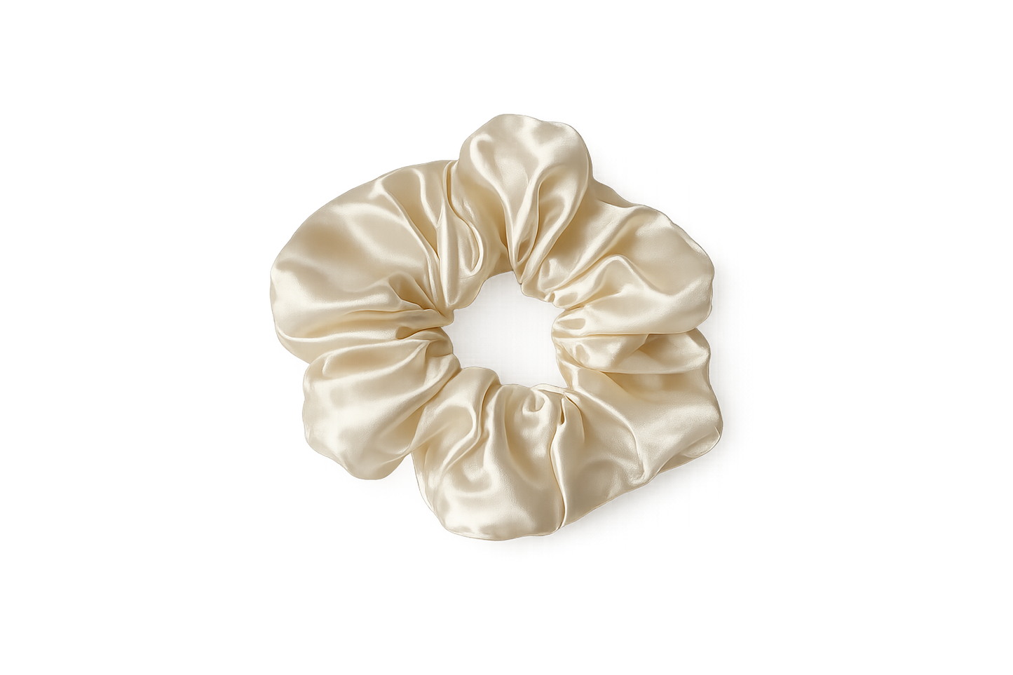 Cremefarbener Satin-Haargummi – Elegant & Zeitlos