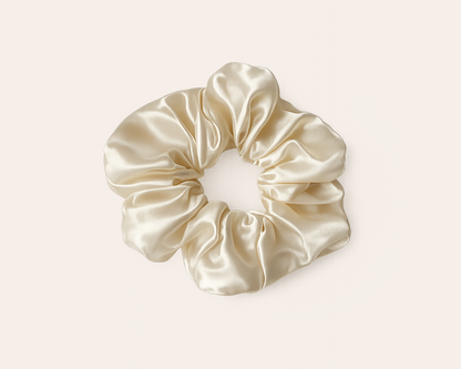 Cremefarbener Satin-Haargummi – Elegant & Zeitlos