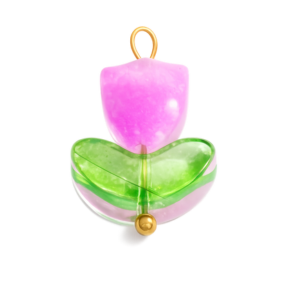 Waterproof: Delicate pink tulip charm