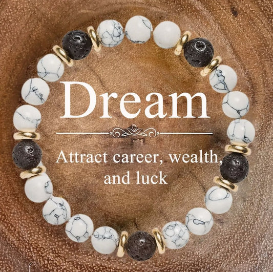 Dream: Perlenarmband mit Naturstein