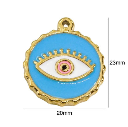 Waterproof: Evil eye charm with gold accents