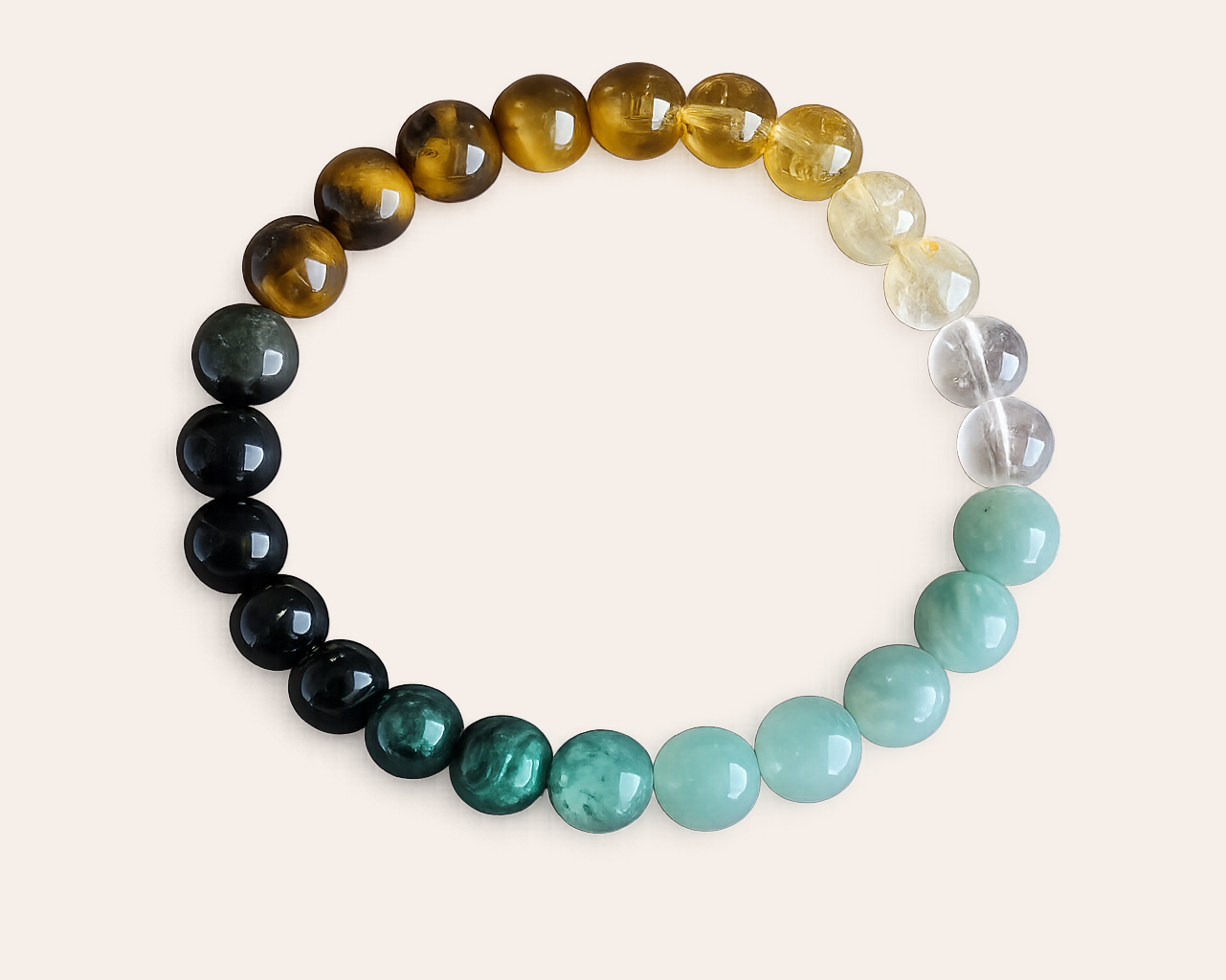 Prosperity: Perlenarmband mit Naturstein