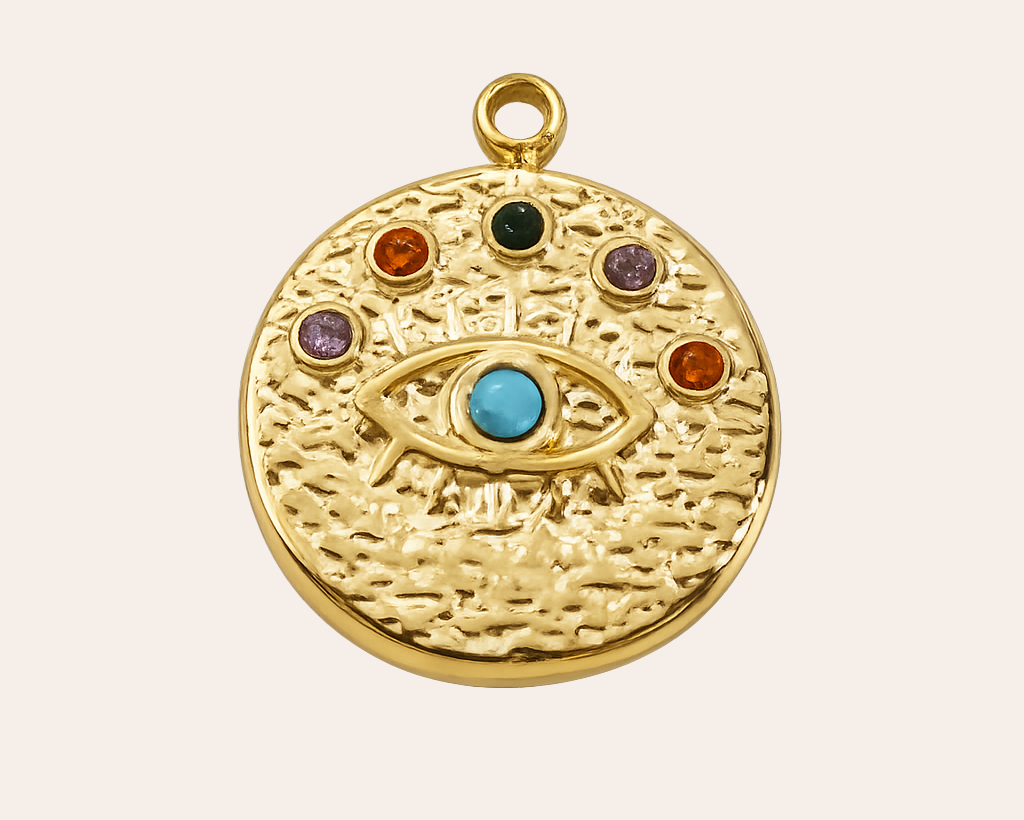 Stainles steel: Golden Eye of Providence charm