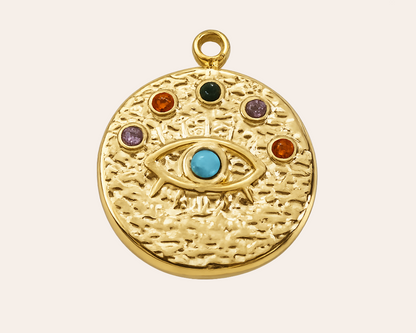 Stainles steel: Golden Eye of Providence charm
