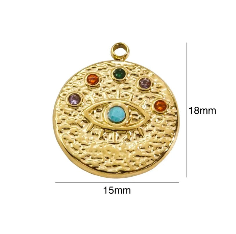 Stainles steel: Golden Eye of Providence charm