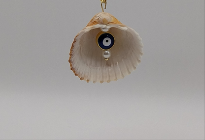 Muschel-Halskette mit Nazar-Anhänger – handgemacht & schützend