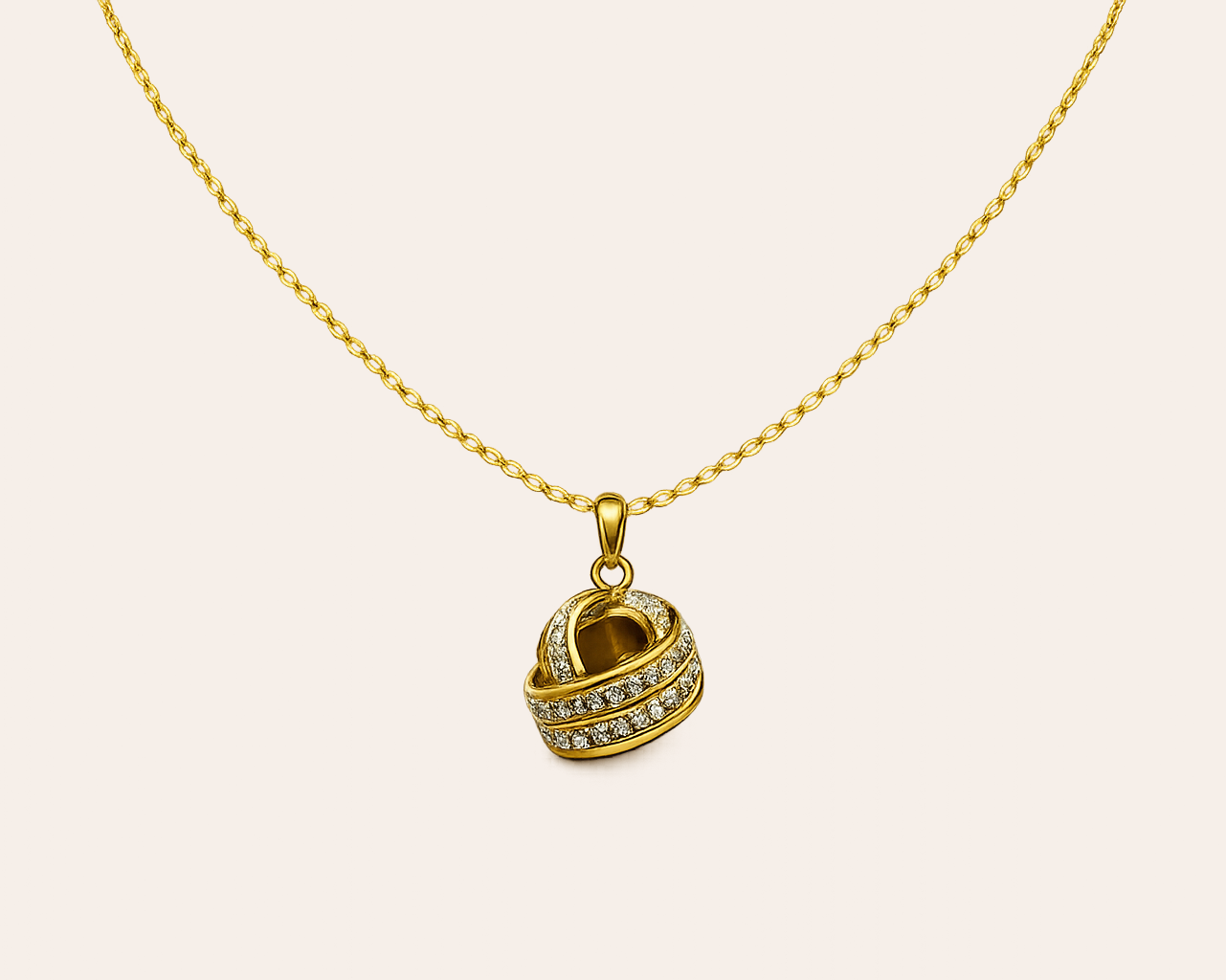Elegante Goldfarbene Halskette mit Strass-Anhänger