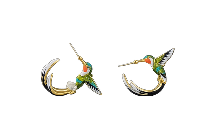 Kolibri Vogel Ohrring: große Ausgabe