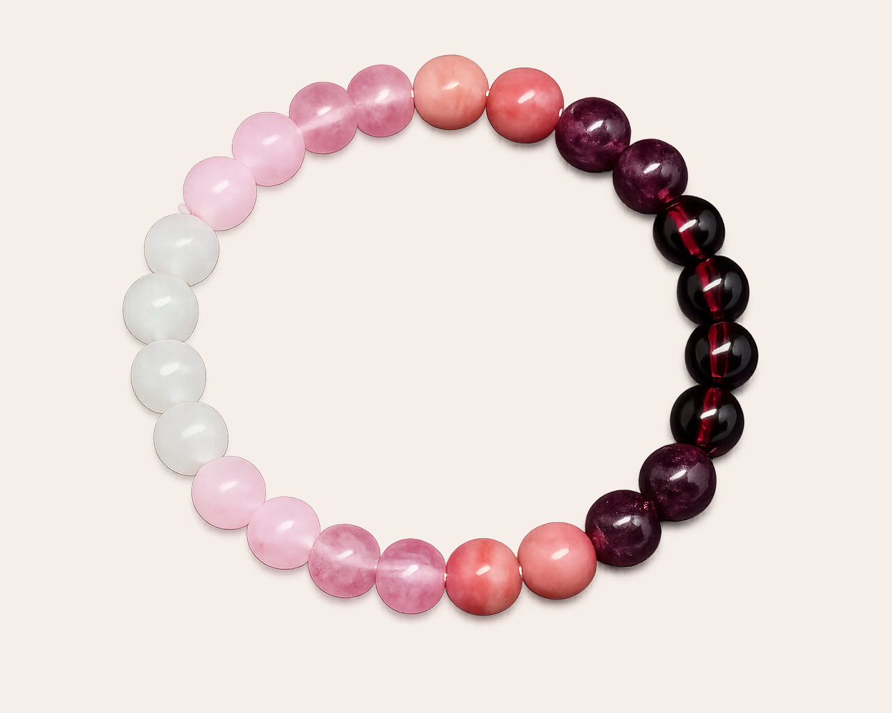 Love: Perlenarmband mit Naturstein