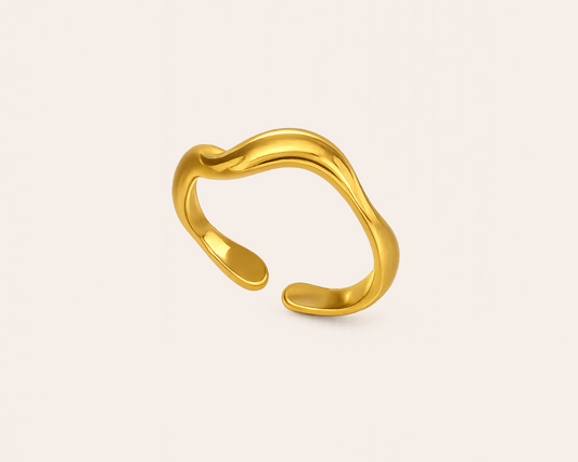 Minimalist gold plated stainless steel ring