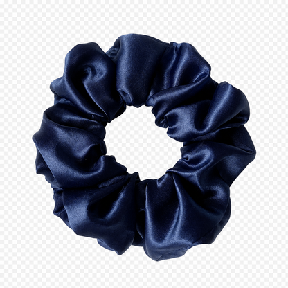 Dunkelblauer Satin-Haargummi