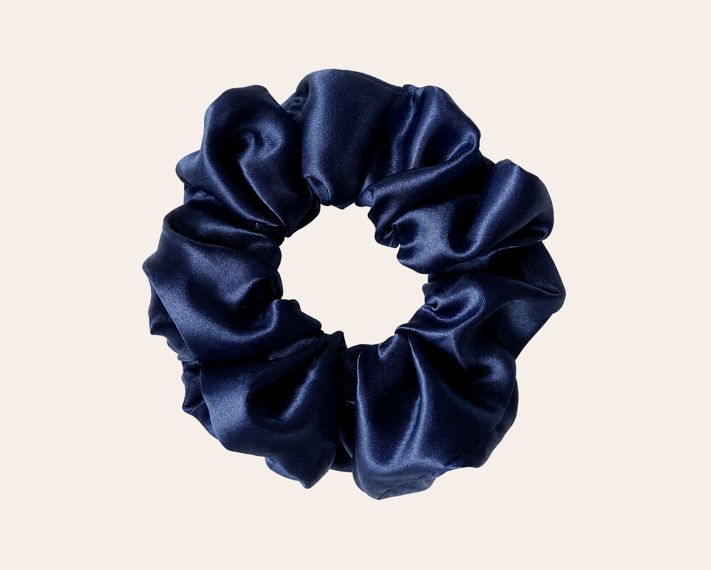 Dunkelblauer Satin-Haargummi