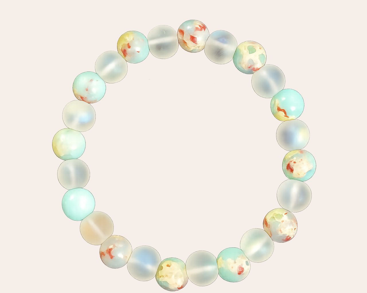New Beginnings: Handgemachtes Perlenarmband mit Naturstein