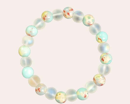 New Beginnings: Handgemachtes Perlenarmband mit Naturstein