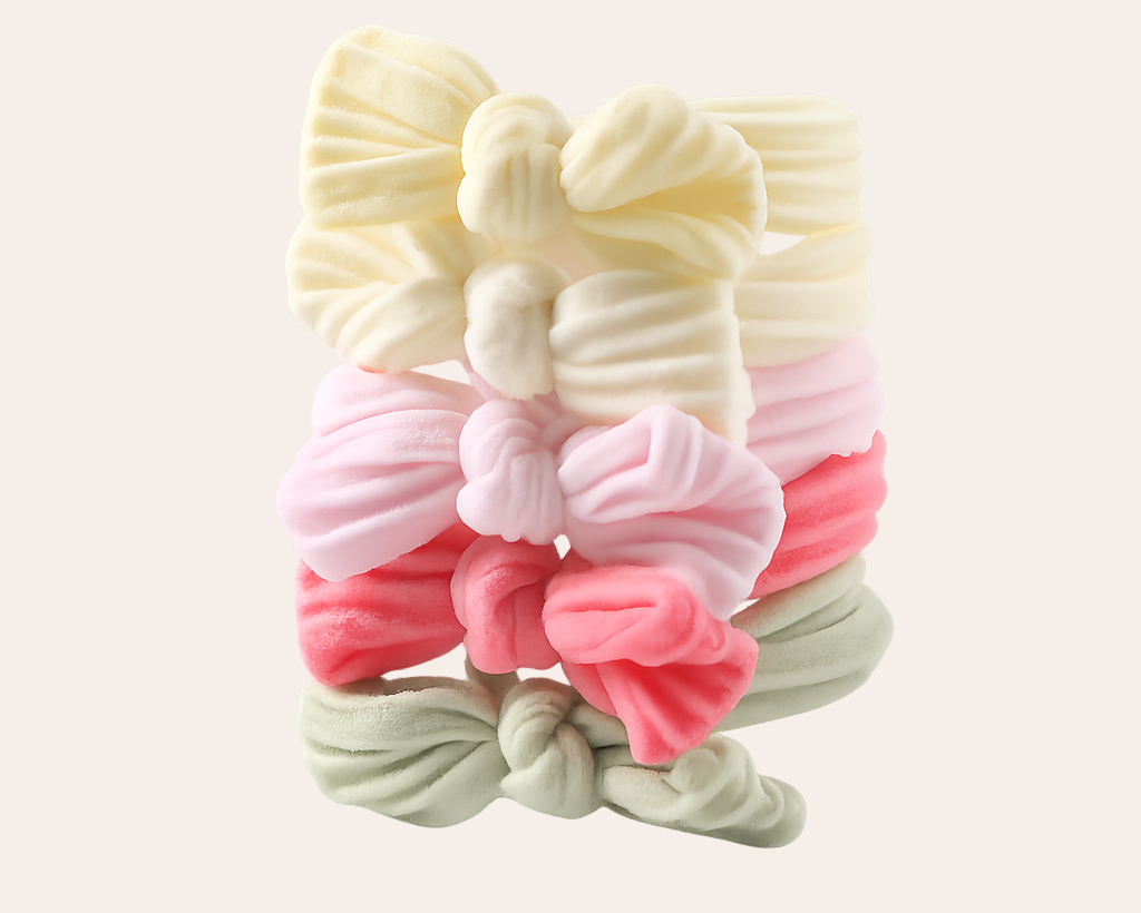Schmucku Minis – Schleifen-Haargummis im koreanischen Stil (5er-Set)