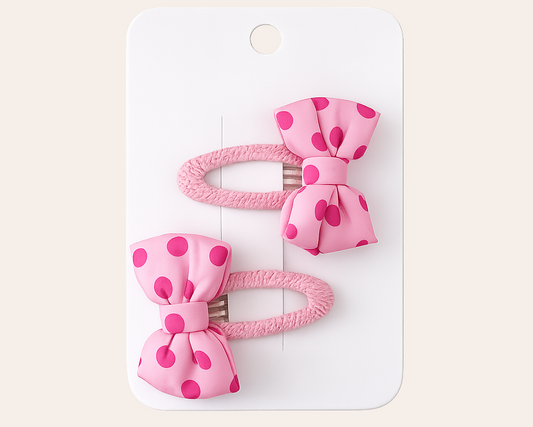 Schmucku Minis – Rosa Schleifen-Haargummi für Mädchen Poi