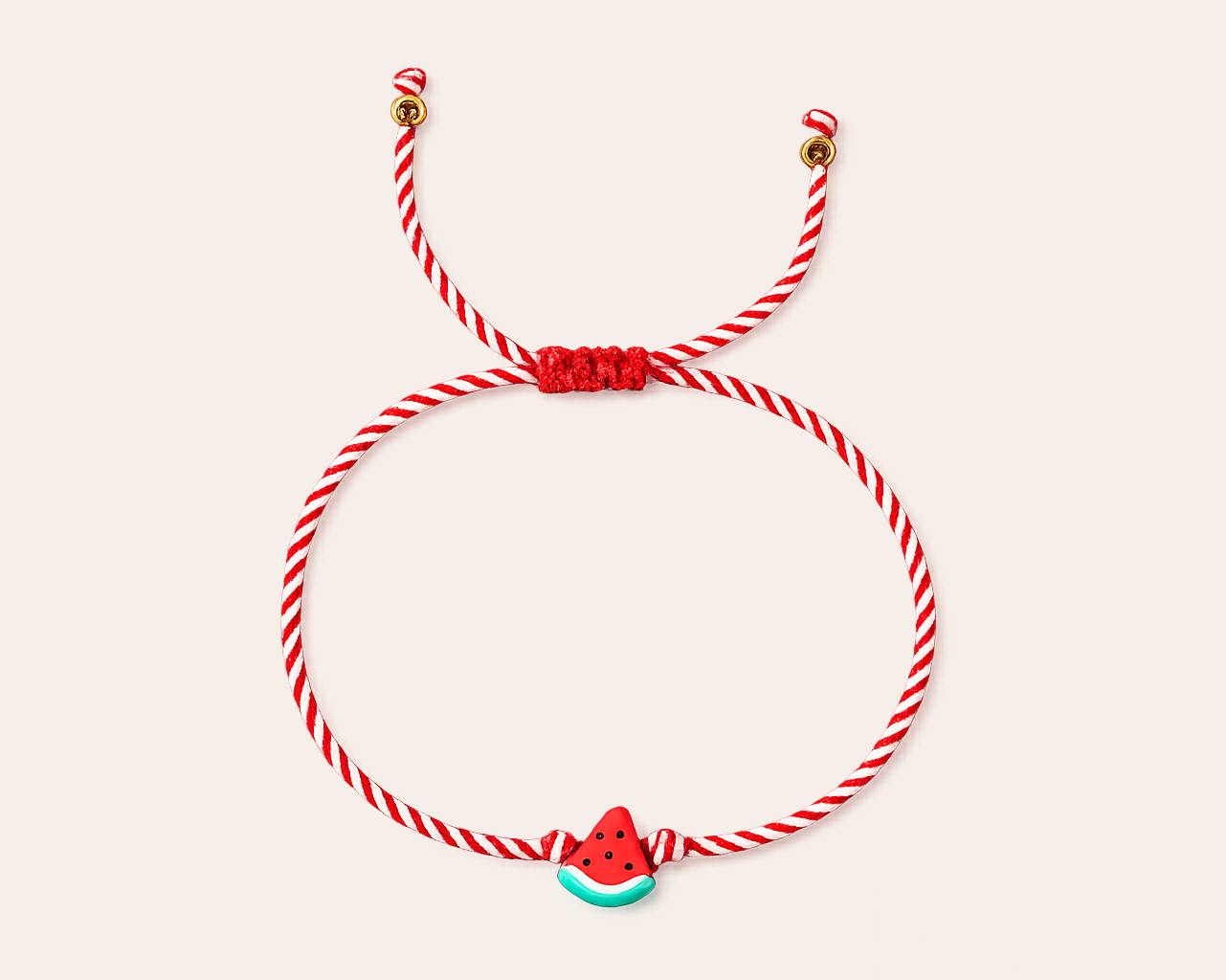 Playful watermelon charm bracelet