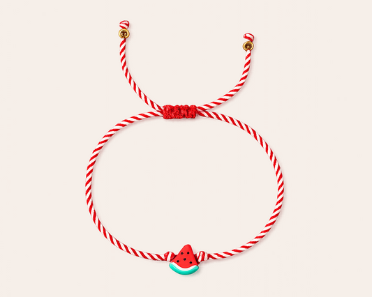 Playful watermelon charm bracelet