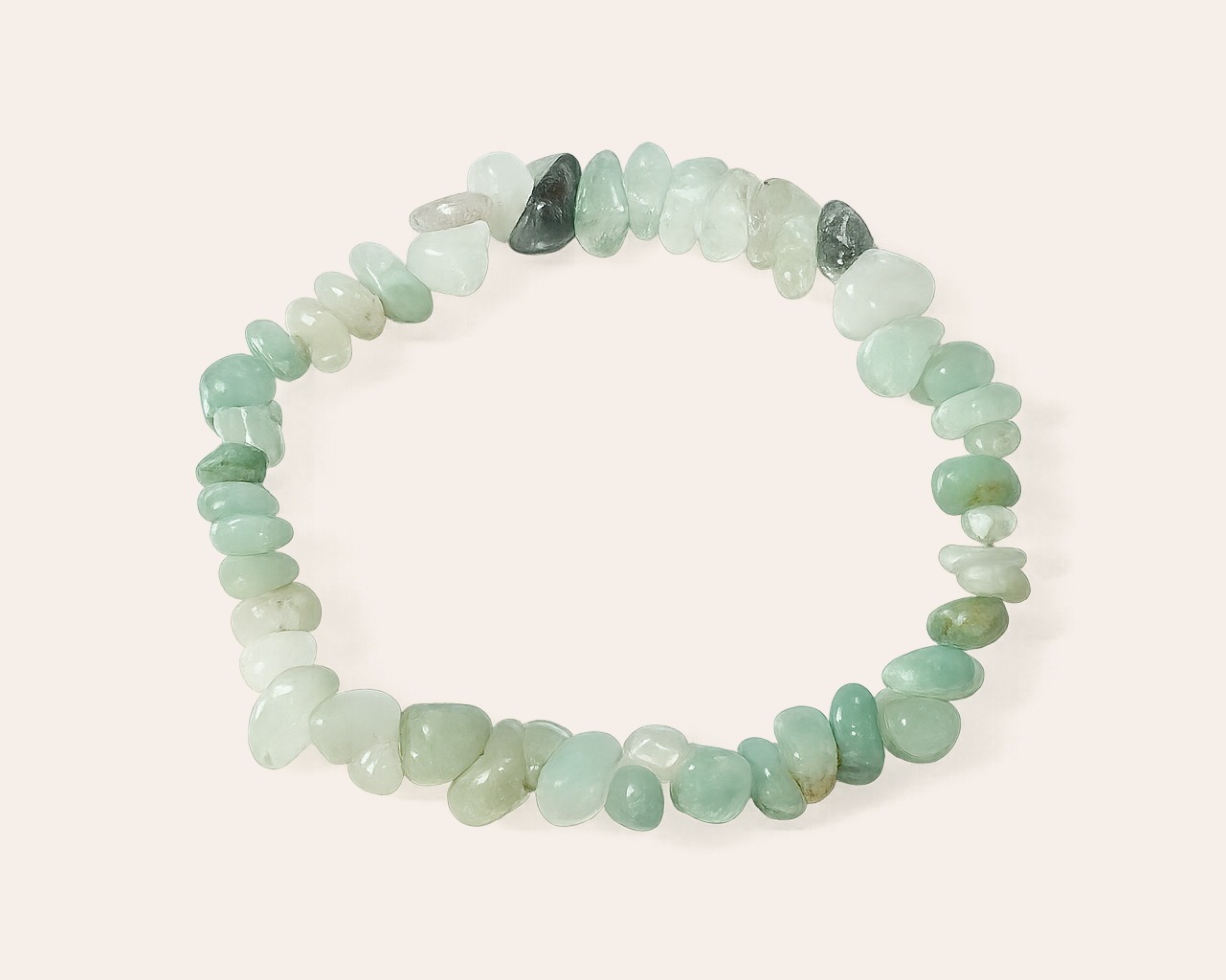 Grün Naturstein Perlenarmband – Elastisches Armband