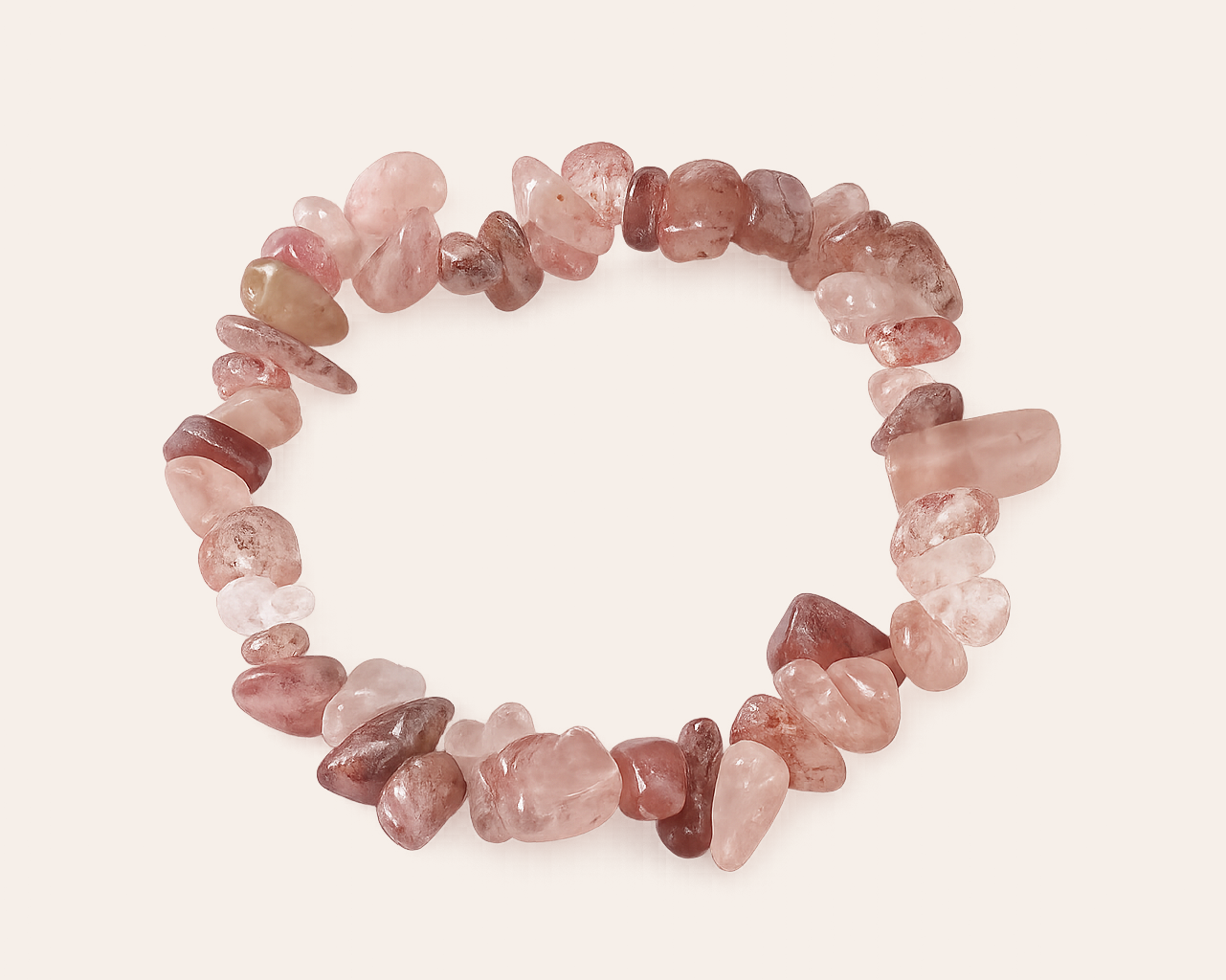Braun: Naturstein Perlenarmband – Elastisches Armband aus Edelstein-Chips