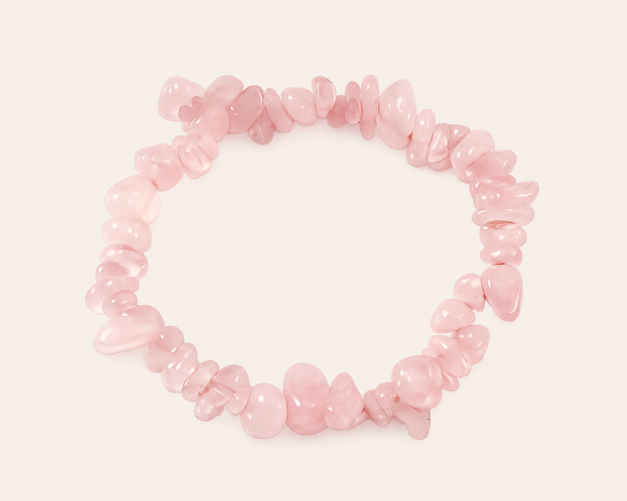 Rosa Naturstein Perlenarmband – Elastisches Armband aus Edelstein-Chips