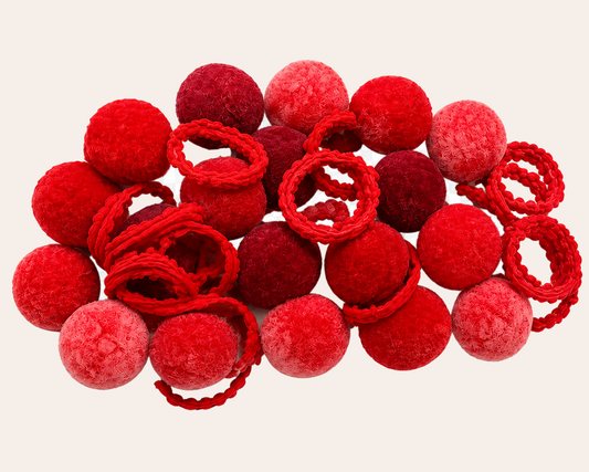 Schmucku Minis – Flauschige Haarball-Haargummis für Mädchen (20er-Set)