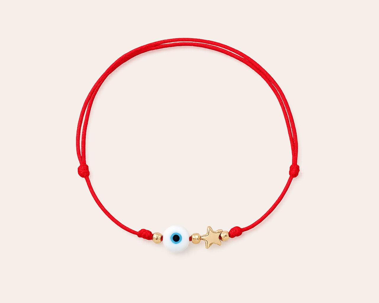 Red cord bracelet with star charm