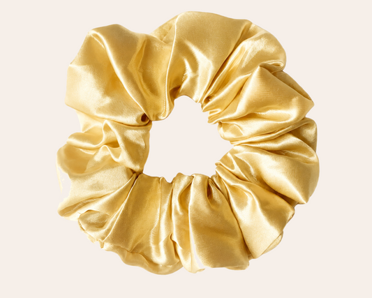 Hellgelber Satin-Haargummi