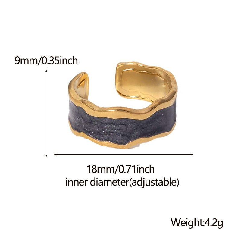 Geometrisch Edelstahl 304 Elegant Wasserfest Offener Ring