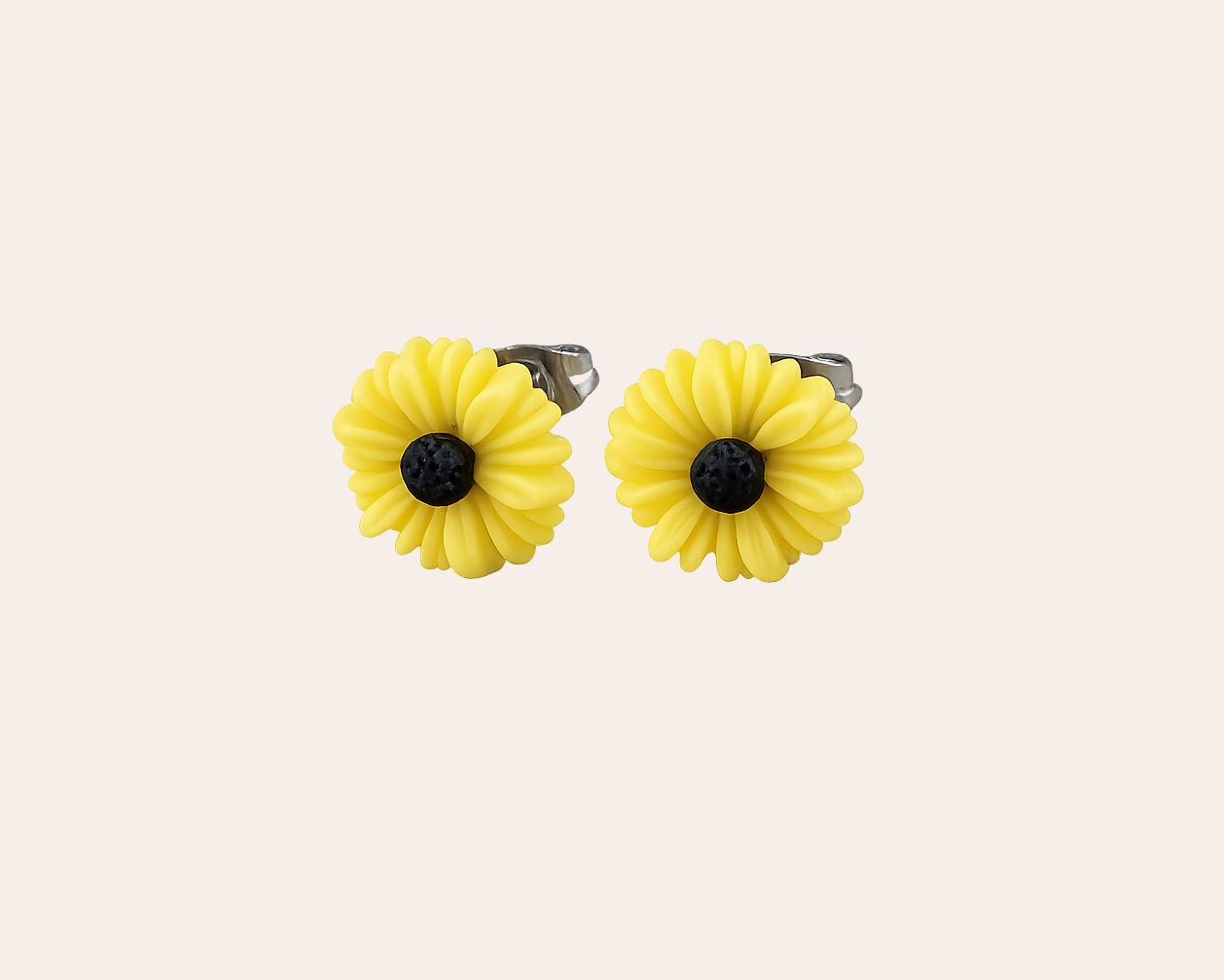Schmucku – Sonnenblumen Ohrstecker aus 304 Edelstahl mit Harz| Wasserfest & Hautfreundlich