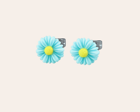 Schmucku – Blumen Ohrstecker aus 304 Edelstahl mit Harz- Turquoise| Wasserfest & Hautfreundlich
