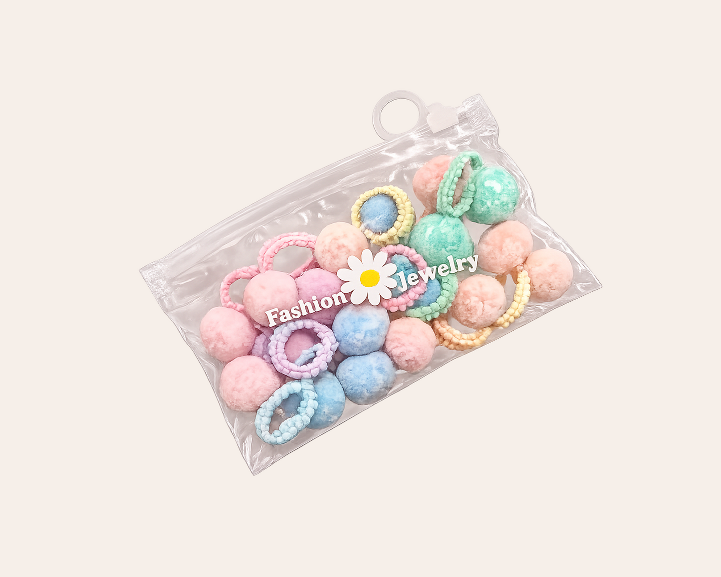 Schmucku Minis – Bunte Haarball-Haargummis für Mädchen (20er-Set)