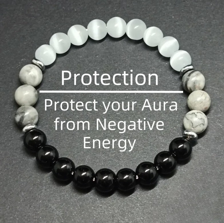 Aura protection: Perlenarmband mit Naturstein