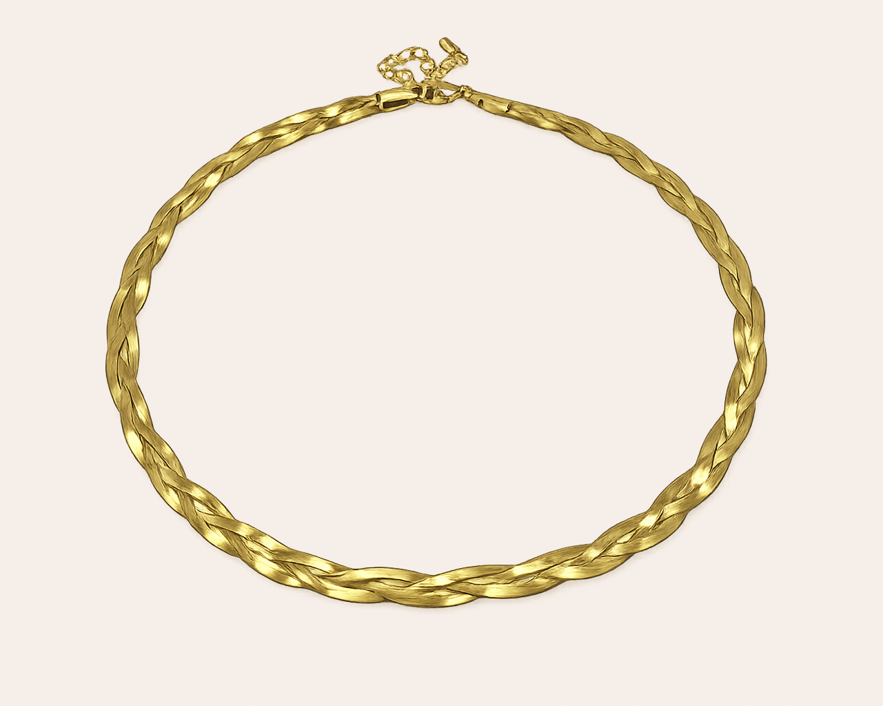 Moderne Edelstahl-Halskette im Snake-Style – Goldfarbe